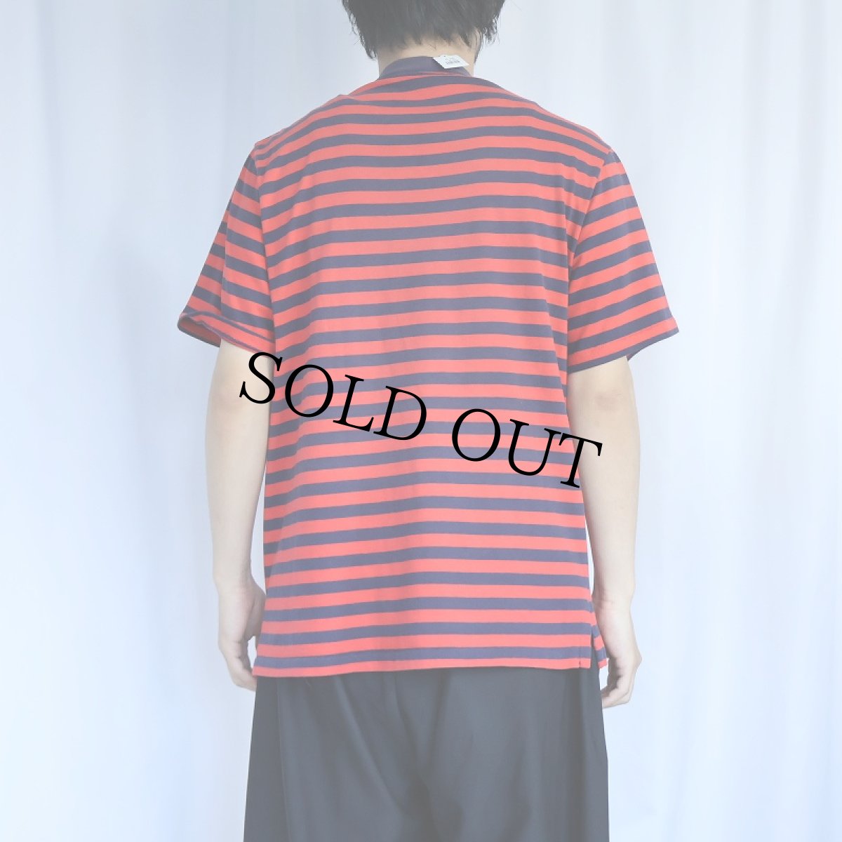 画像3: 90's LANDS' END USA製 ボーダー柄 ポケットTシャツ M (3)