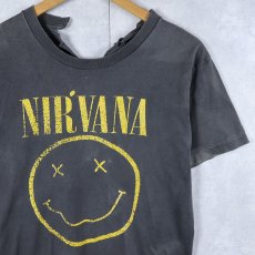 画像1: 90's NIRVANA "NEVERMIND" ロックバンドプリントTシャツ BLACK (1)