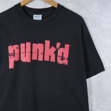 画像1: 2000's MTV "punk'd" ドッキリ番組ロゴプリントTシャツ BLACK L (1)