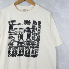 画像1: 90's USA製 "MANIMAL" プリントTシャツ L (1)