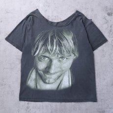 画像1: 90's NIRVANA KURT COBAIN  "Memorial Face" 追悼プリントTシャツ BLACK (1)