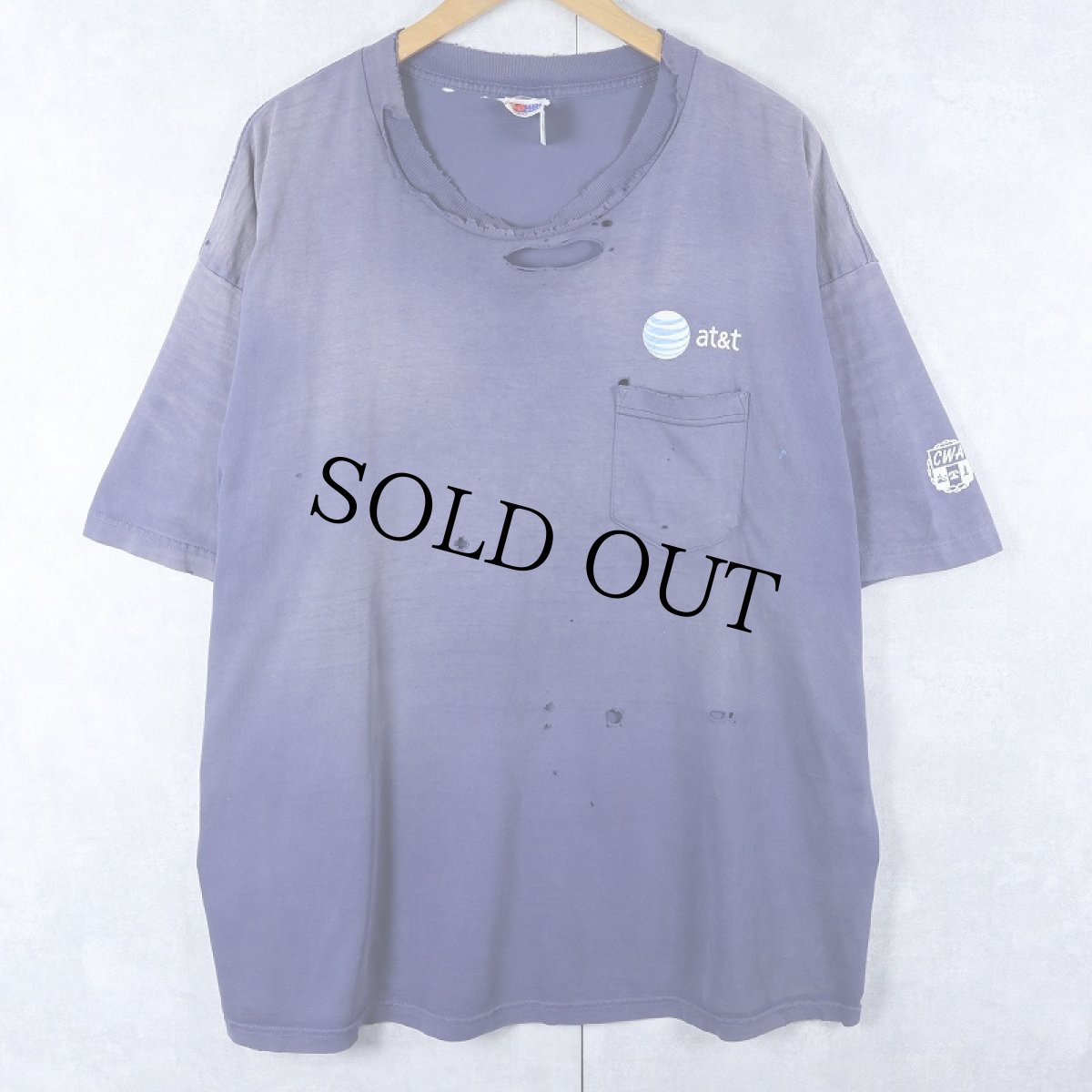 画像2: 90's AT&T  情報通信企業 ロゴプリントTシャツ NAVY 2XL (2)