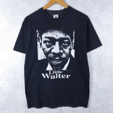 画像1: 2000's Gear Inc. "Little Walter" ハーモニカ奏者 プリントTシャツ BLACK M (1)
