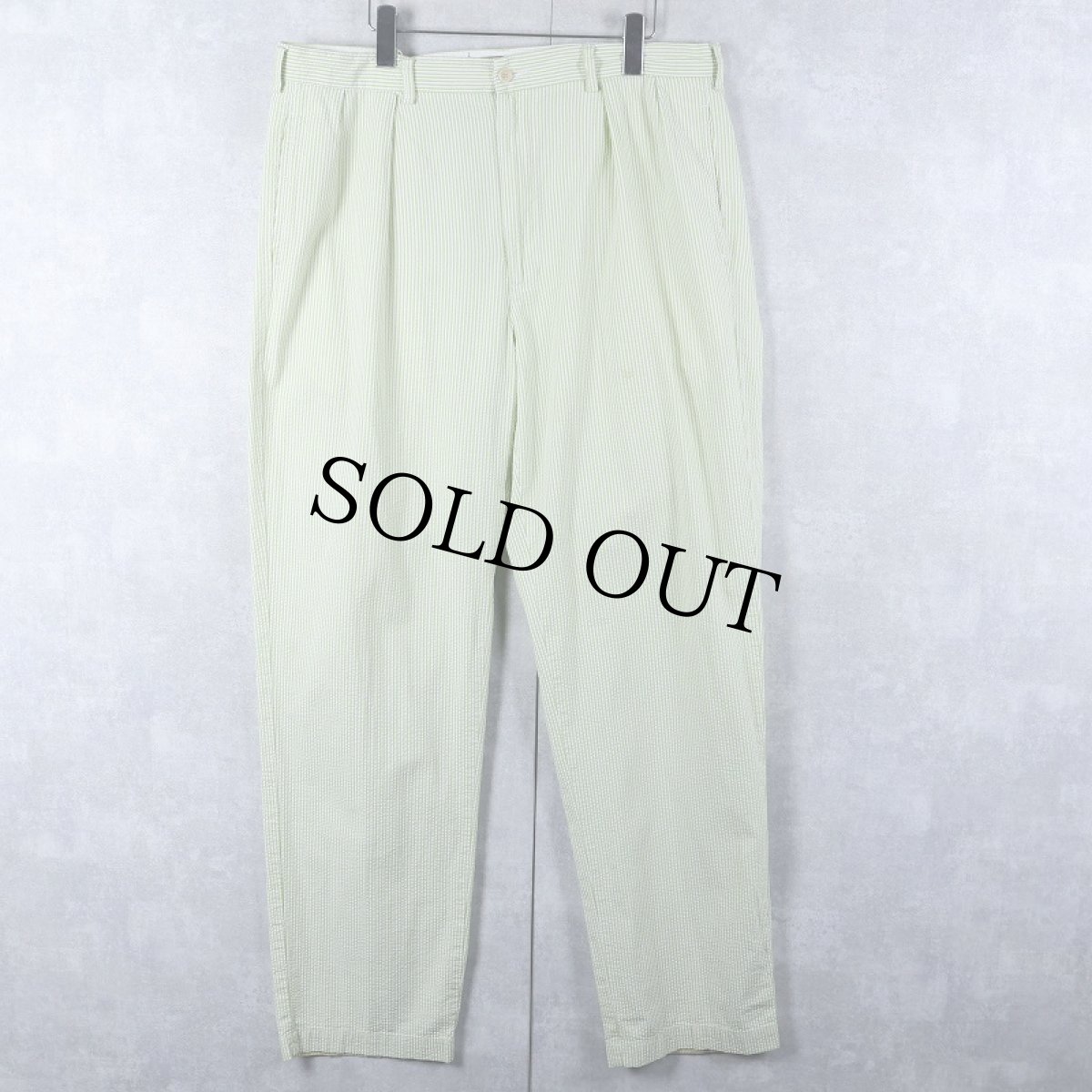 画像1: POLO Ralph Lauren ストライプ柄 2タック コットンシアサッカーパンツ W36 (1)