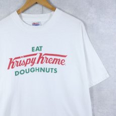 画像1: 90's Krispy Kreme Doughnuts ドーナツショップ ロゴプリントTシャツ XL (1)