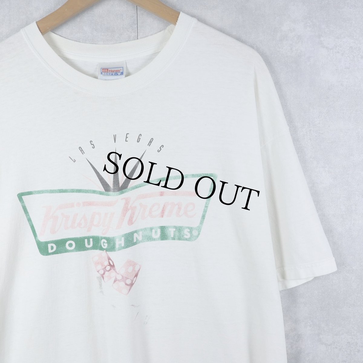 画像1: 90's Krispy Kreme Doughnuts ドーナツショップ ロゴプリントTシャツ XL (1)