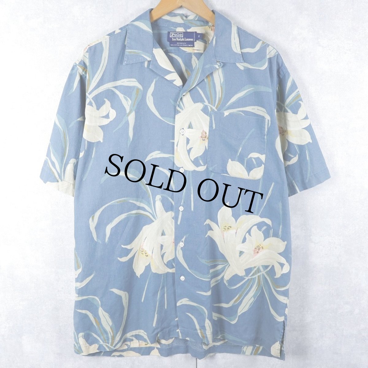 画像1: 90's〜 POLO Ralph Lauren "BERKLEY" 花柄 コットンアロハシャツ M (1)