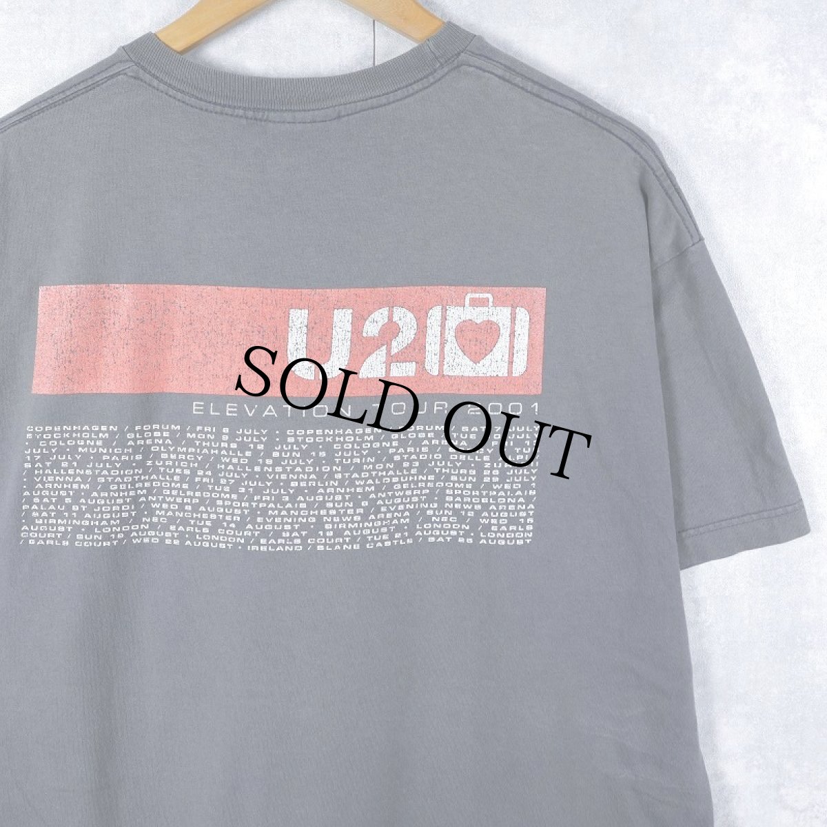 画像2: 2000's U2 "ELEVATION TOUR 2001" ロックバンドツアーTシャツ XL (2)