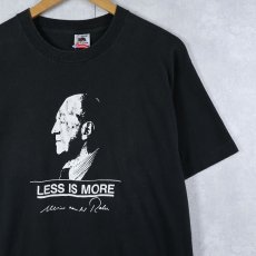 画像1: 90's Ludwig Mies Van Der Rohe "LESS IS MORE" 建築家プリントTシャツ BLACK L (1)