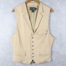 画像1: POLO COUNTRY Ralph Lauren ディアスキン レザーベスト L (1)