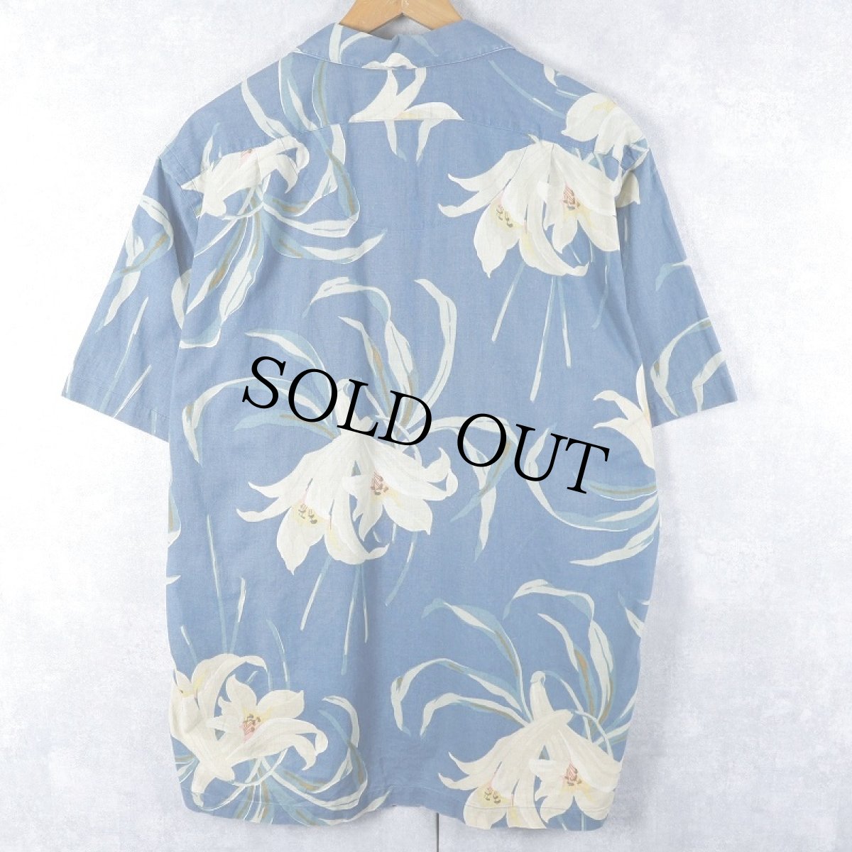 画像2: 90's〜 POLO Ralph Lauren "BERKLEY" 花柄 コットンアロハシャツ M (2)