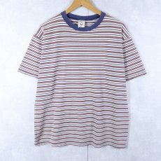画像1: 90's HOME GROWN USA製 マルチボーダー柄 Tシャツ L (1)