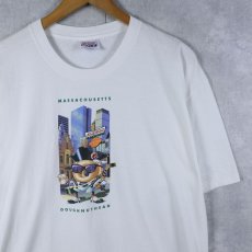 画像1: 90's Krispy Kreme Doughnuts "MASSACHUSETTS DOUGHNUTHEAD" ドーナツショップ キャラクタープリントTシャツ L (1)