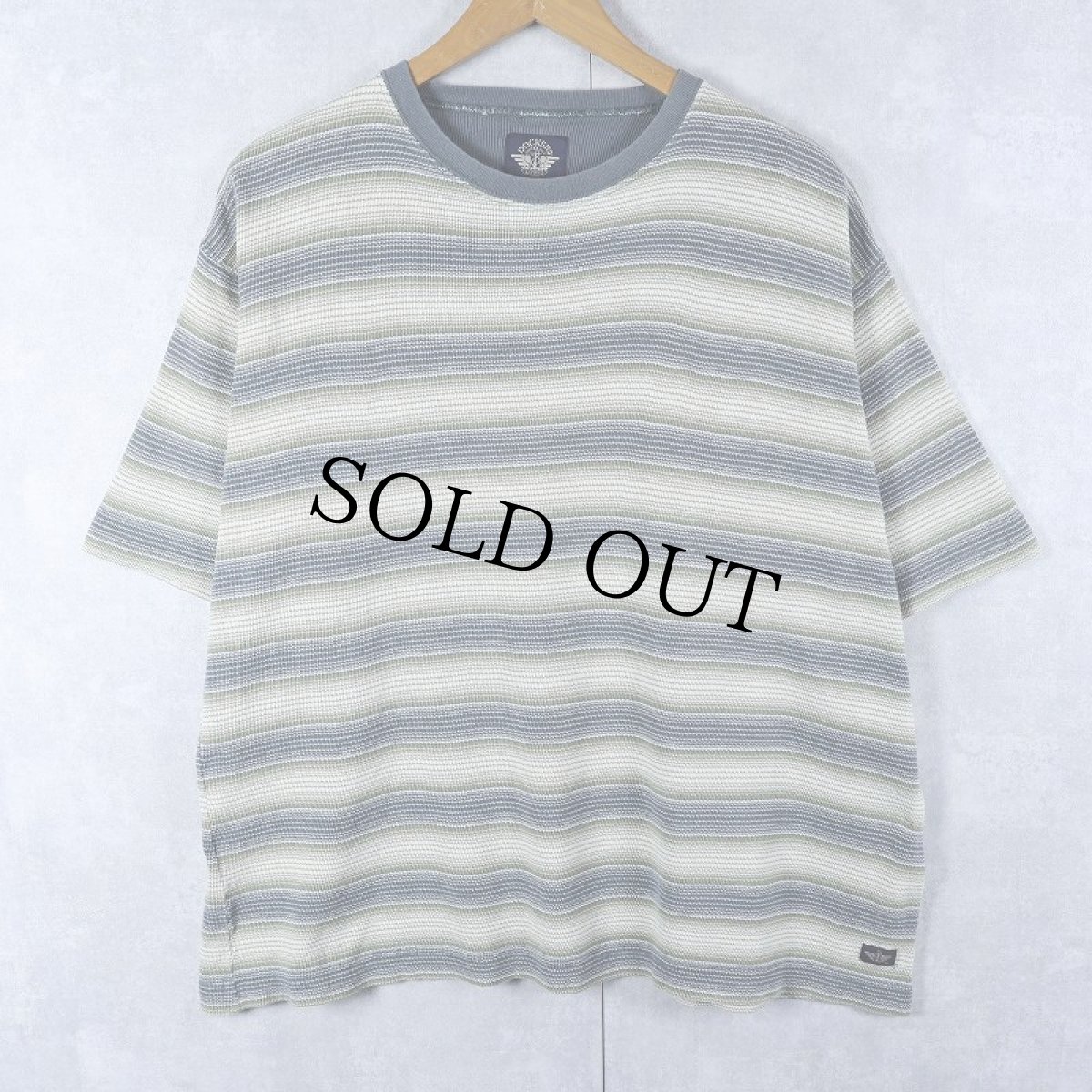 画像1: 90's DOCKERS マルチボーダー柄 Tシャツ L (1)