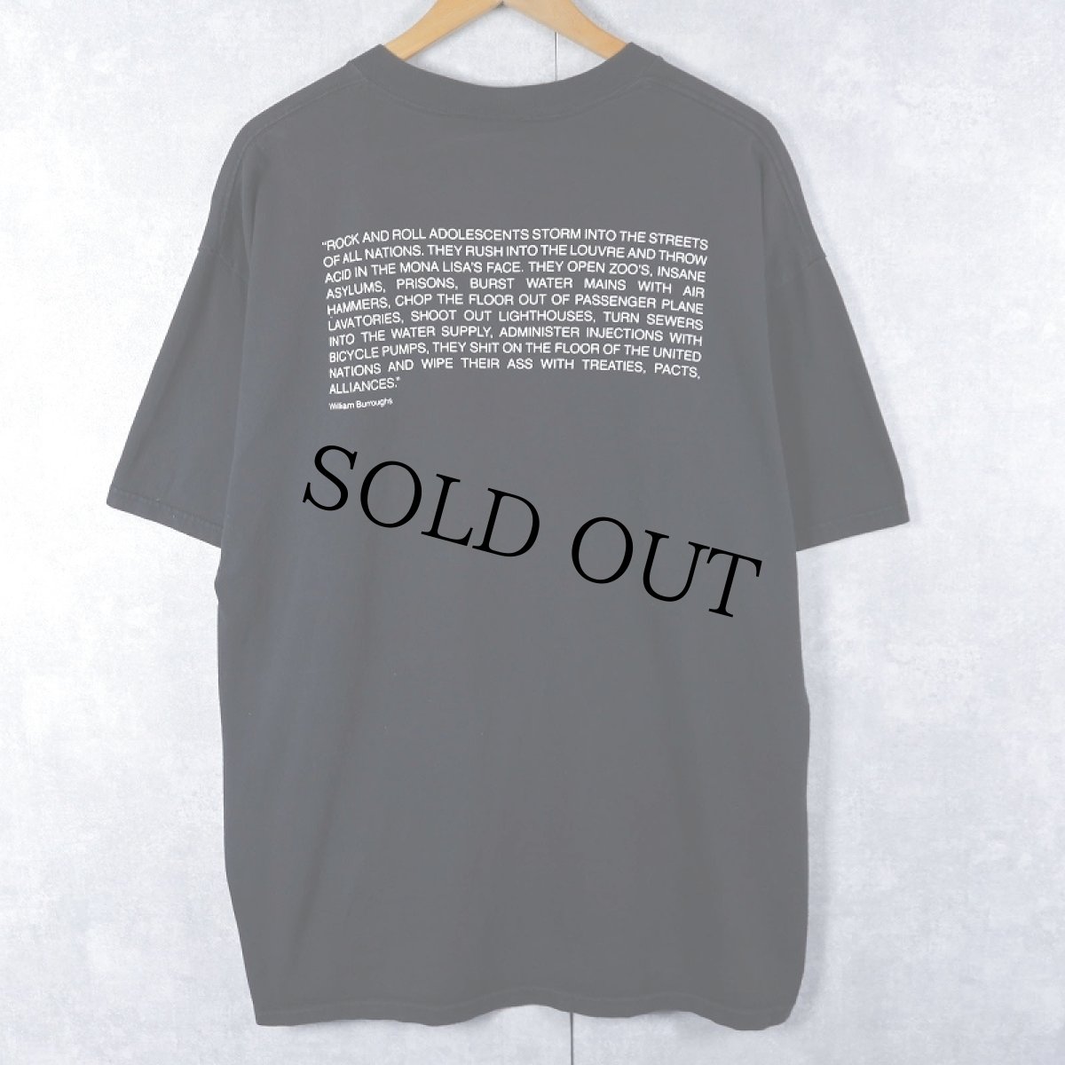 画像2: 90's〜 William S. Burroughs 小説家プリントTシャツ BLACK XL (2)