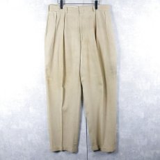 画像3: Ralph Lauren ヘリンボーンツイル 2タック シルクスラックス W34 (3)