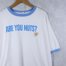 画像1: 90〜2000's "ARE YOU NUTS?" プリントリンガーTシャツ 2X (1)