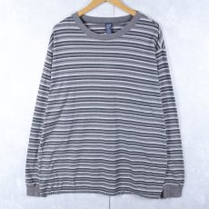 画像1: 90's LANDS' END "SUPER T" マルチボーダー柄 ロンT XL (1)
