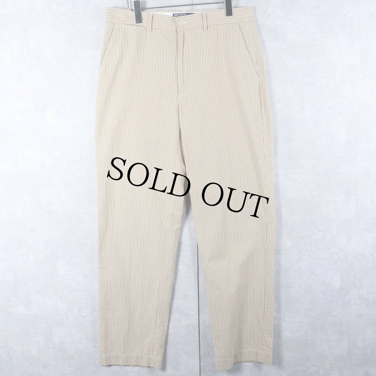 画像1: POLO Ralph Lauren ストライプ柄 コットンシアサッカーパンツ W33 (1)