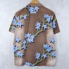 画像2: 60's Malihini HAWAII製 花柄 アロハシャツ M (2)