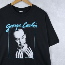 画像1: 90's George Carlin コメディアン フォトプリントTシャツ BLACK  (1)