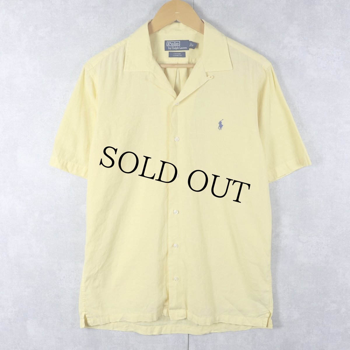 画像1: POLO Ralph Lauren "CURHAM" リネンコットン オープンカラーシャツ S (1)