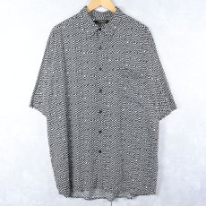 画像1: BACHRACH 総柄 レーヨンシャツ XL (1)