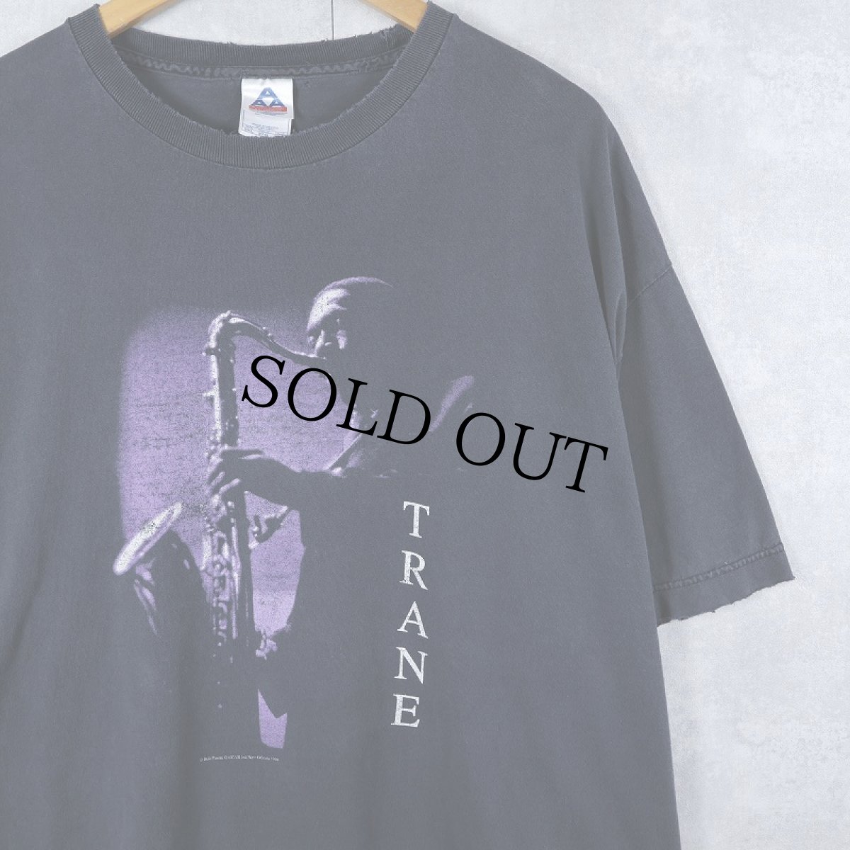 画像1: 90's〜 John Coltrane サックス奏者 プリントTシャツ BLACK 2XL (1)