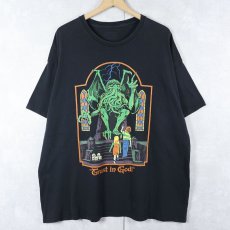 画像1: Steven Rhodes "Trust in God!" イラストプリントTシャツ BLACK (1)