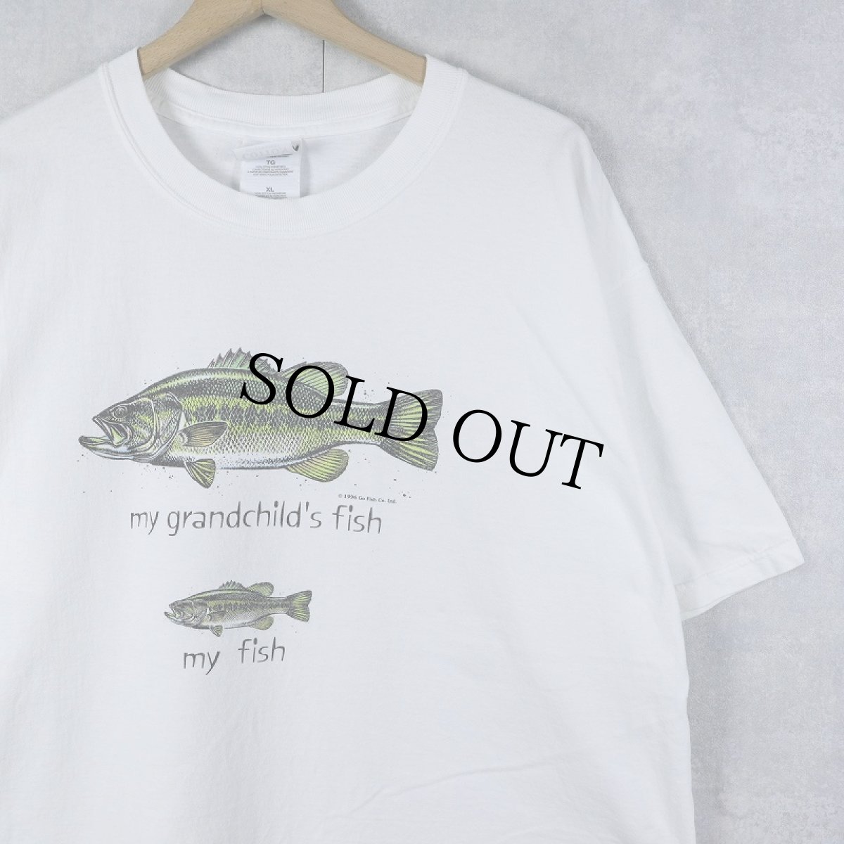 画像1: 90's Go Fish Co. Ltd. "my grandchild's fish" 魚プリントTシャツ XL (1)