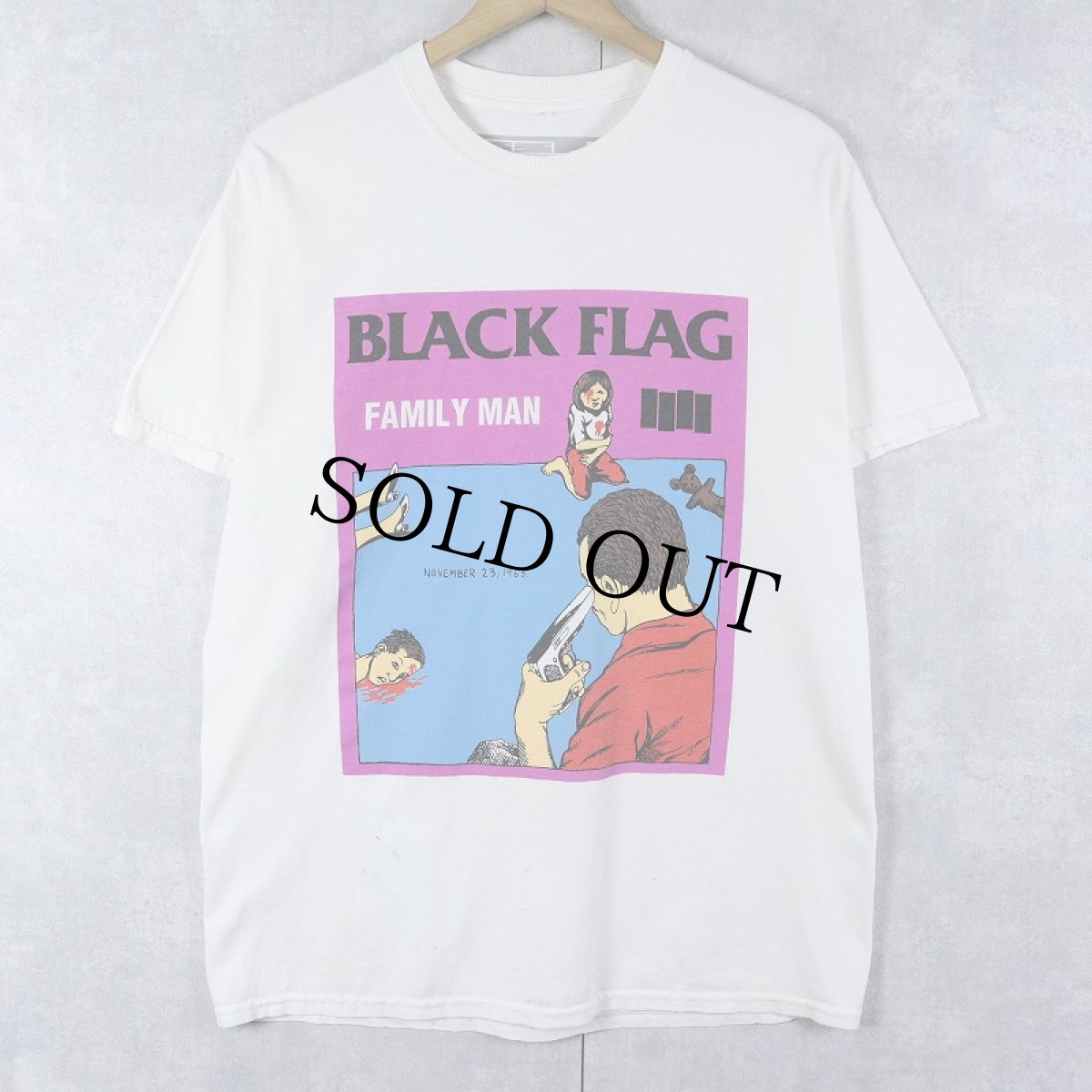 画像1: BLACK FLAG "FAMILY MAN" ハードコアパンクバンド アルバムプリントTシャツ (1)