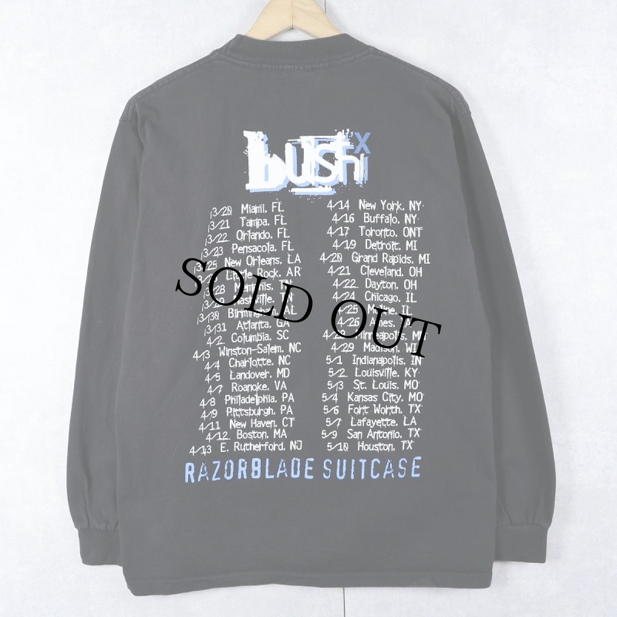 画像2: BUSH "Razorblade Suitcase Tour" ロックバンドツアープリントロンT BLACK M (2)