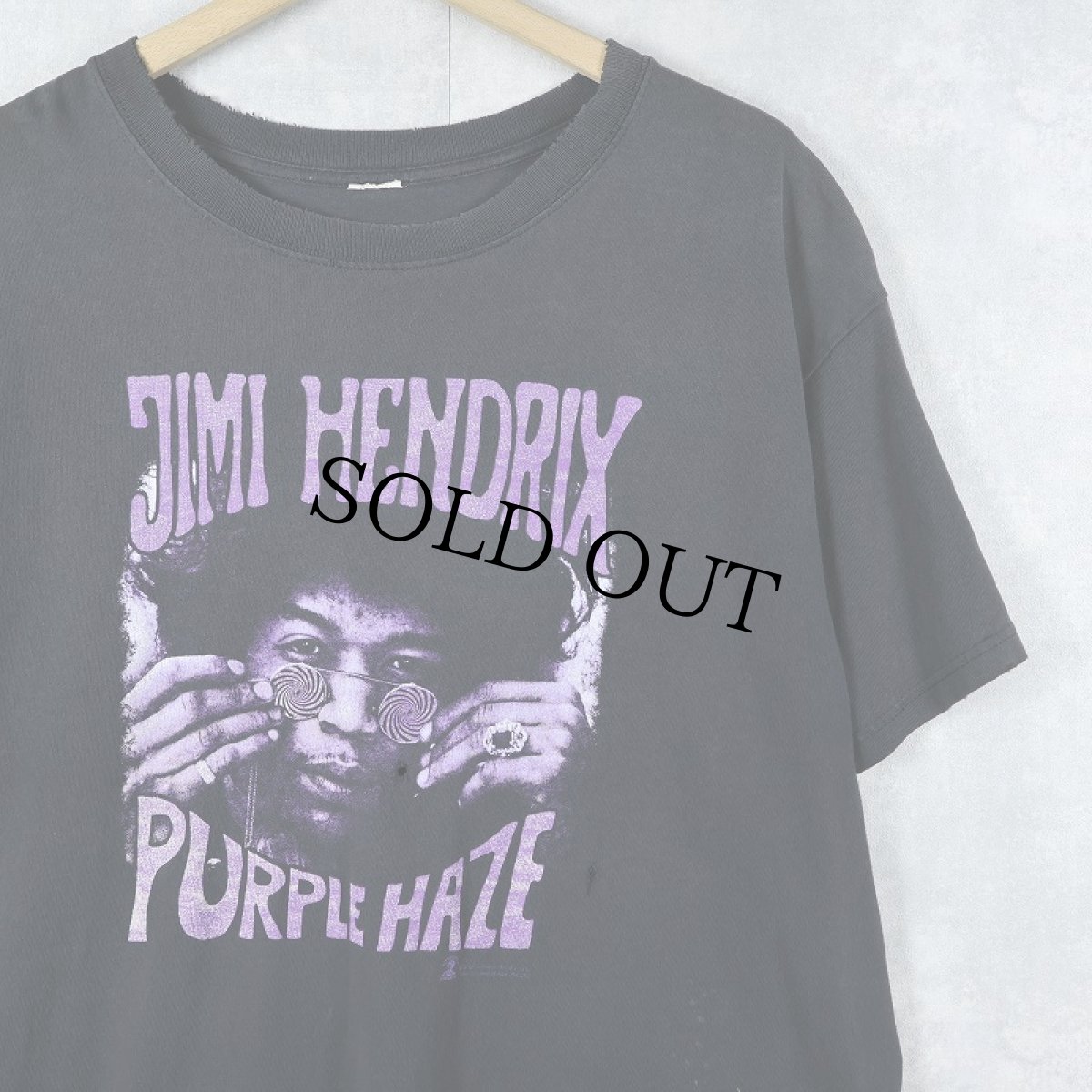 画像1: 2000's Jimi Hendrix "Purple Haze" ミュージシャンプリントTシャツ BLACK (1)