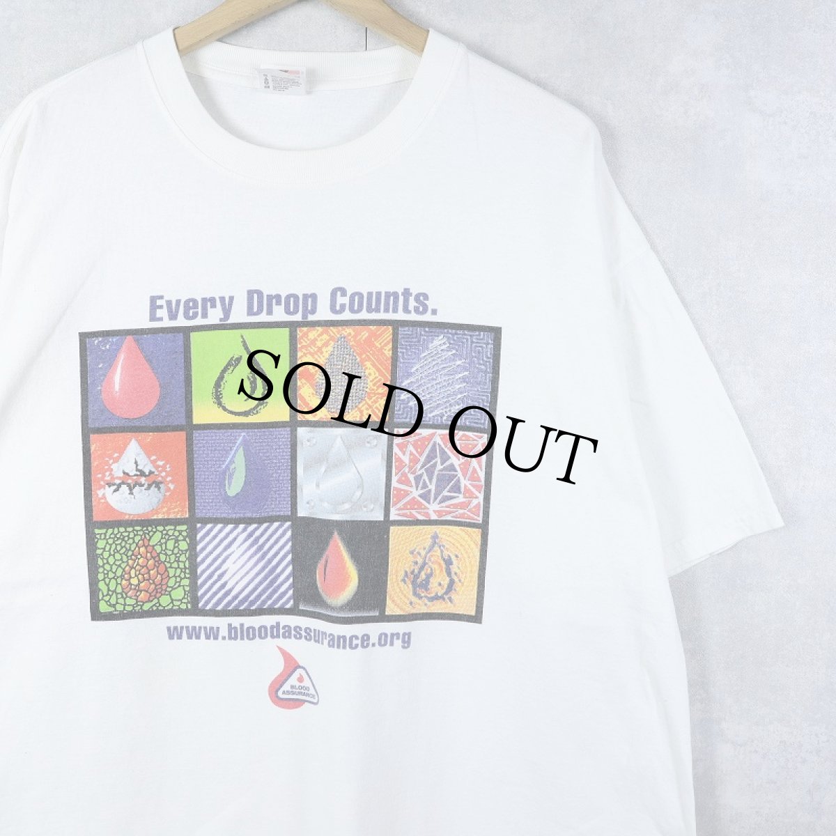 画像1: 2000's BLOOD ASSURANCE "Every Drop Counts." 血液センター プリントTシャツ XL (1)