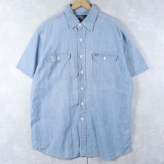 画像1: POLO Ralph Lauren "MATLOCK" 猫目ボタン シャンブレーシャツ L (1)