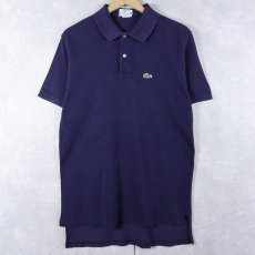 画像1: 80's IZOD LACOSTE USA製 ロゴワッペン ポロシャツ NAVY M (1)