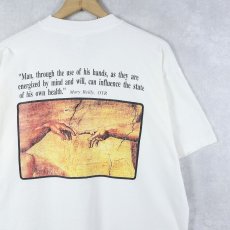 画像1: 90's USA製 アダムの創造 パロディプリントTシャツ XL (1)