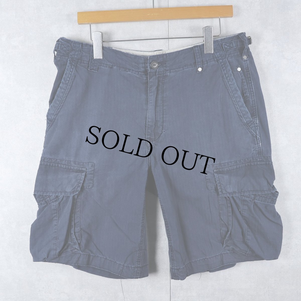 画像1: POLO Ralph Lauren HBT コットンカーゴパンツ NAVY W35 (1)