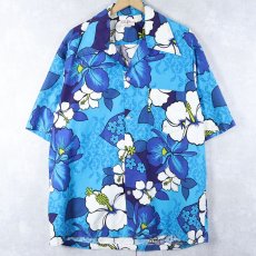 画像1: 70's Hukilau Fashions オールオーバーパターン ハワイアンシャツ  (1)