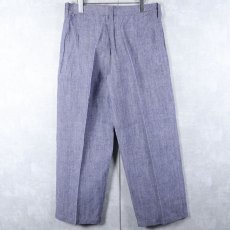 画像2: 60's FRENCH MILITARY リネンセーラーパンツ "ワンウォッシュ" DEADSTOCK 【W34 L30】 (2)