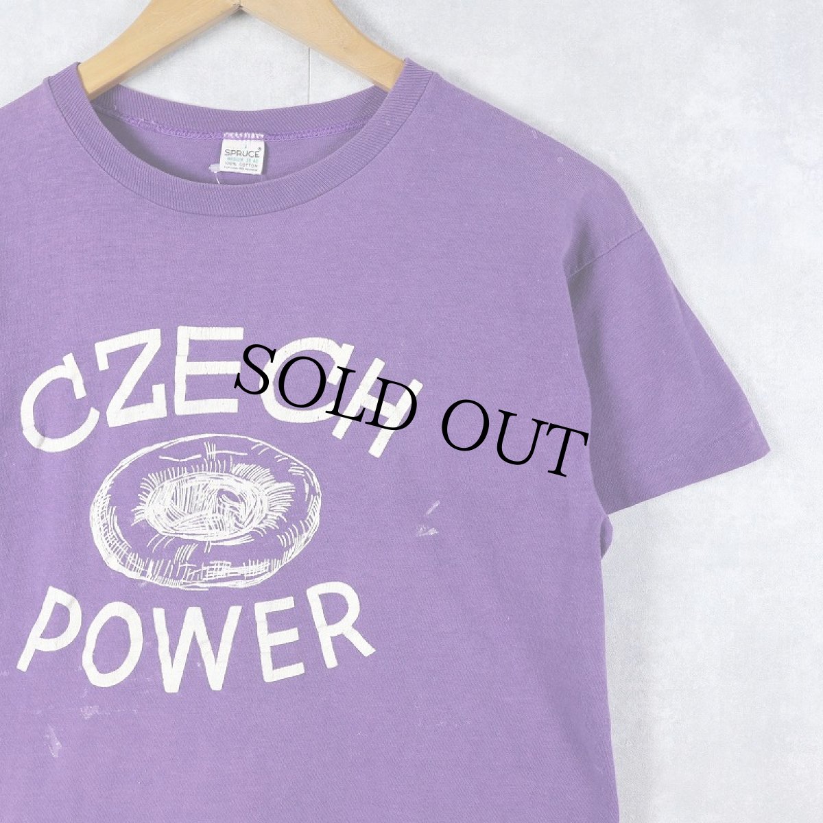 画像1: 60〜70's USA製 "CZECH POWER" プリントTシャツ M (1)