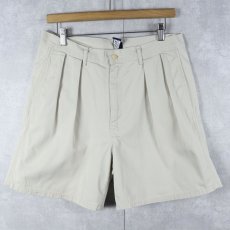画像1: 90's POLO Ralph Lauren USA製 2タックチノショーツ BEIGE W32 (1)
