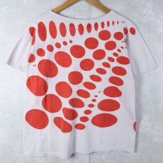 画像2: 〜70's 楕円定規 染み込み 大判プリントTシャツ L (2)