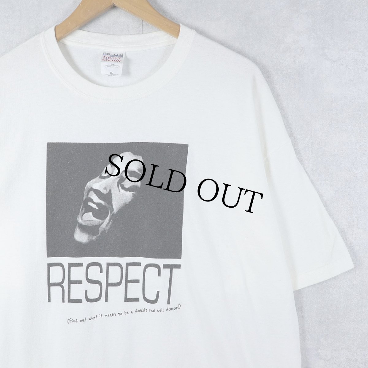 画像1: Aretha Franklin "RESPECT" シンガーソングライター プリントTシャツ XL (1)