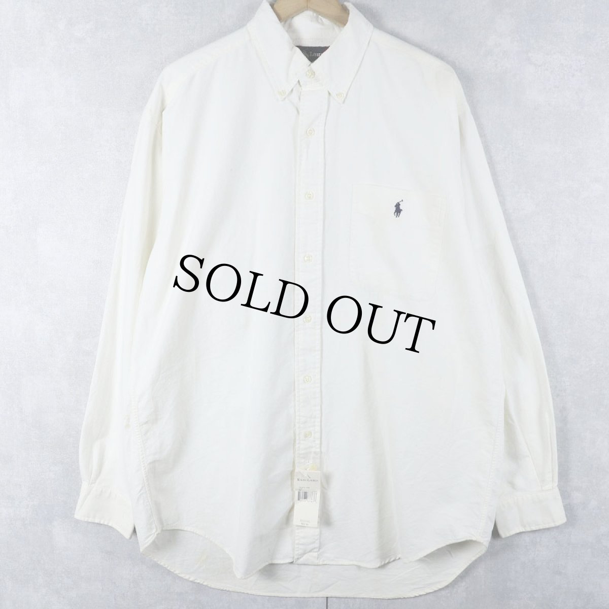画像1: Ralph Lauren "BIG SHIRT" ロゴ刺繍 コットンボタンダウンシャツ M タグ付き未使用 (1)