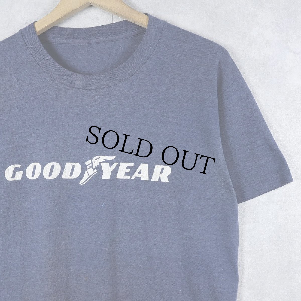 画像1: 70〜80's GODD YEAR ロゴプリントTシャツ NAVY (1)