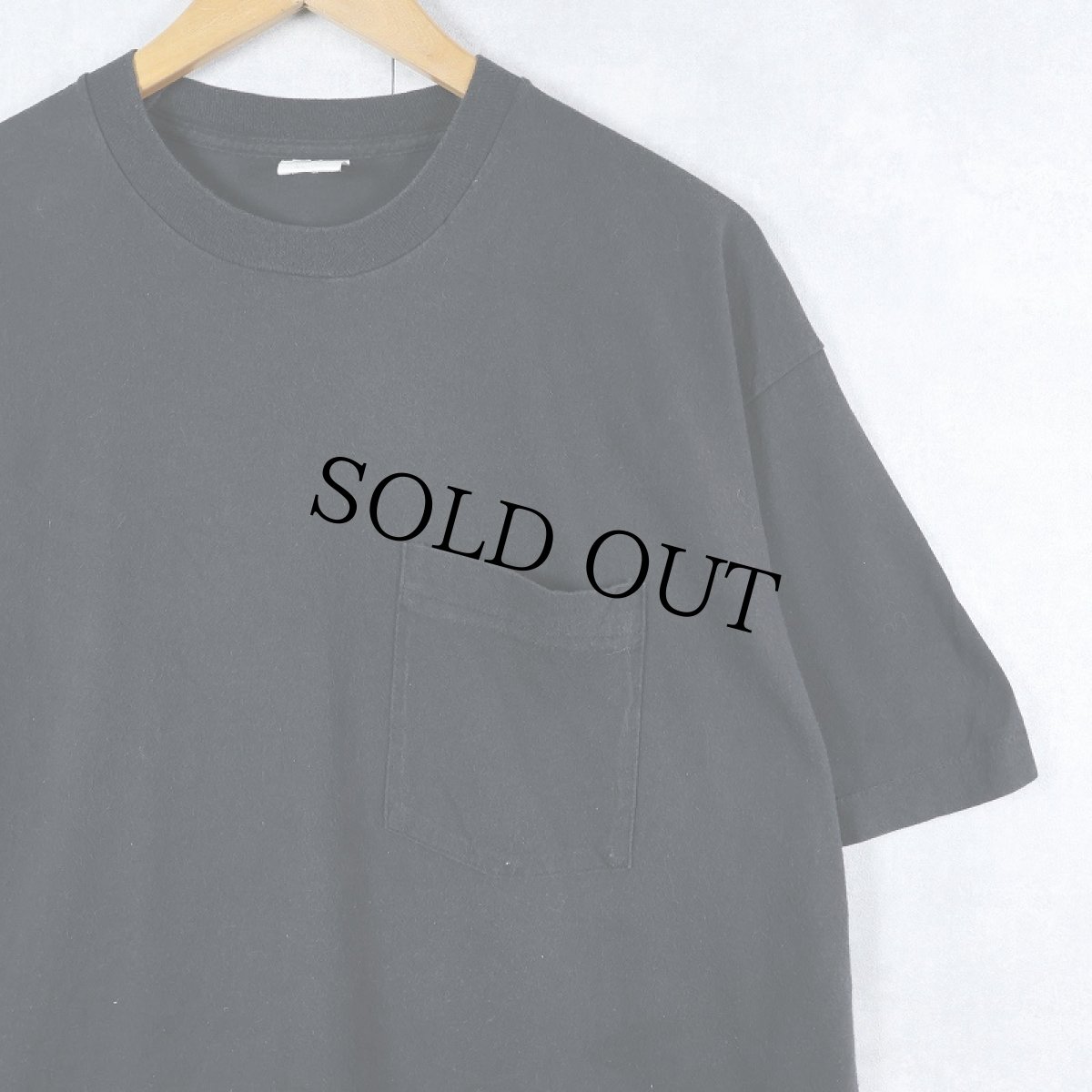 画像1: 80's FRUIT OF THE LOOM USA製 無地ポケットTシャツ BLACK XL (1)