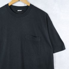 画像1: 80's FRUIT OF THE LOOM USA製 無地ポケットTシャツ BLACK XL (1)