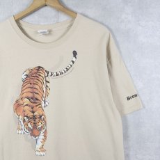 画像1: Bronx Zoo タイガーイラストプリントTシャツ L (1)