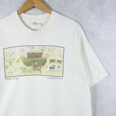 画像1: 90's Carol Endres USA製 "Noah's Crew" アートプリントTシャツ XL (1)
